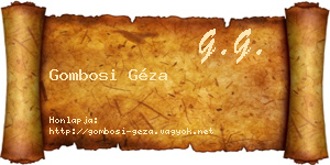 Gombosi Géza névjegykártya