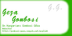 geza gombosi business card